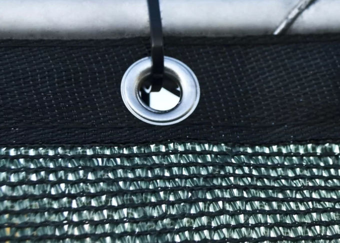 Privacy Dark Green Privacy Screen Mesh With Aluminum Grommets / Zip Ties